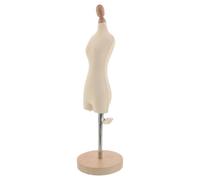 Mipcase Mannequin de Couture Miniature 1/4 Ajustable en Bois Naturel Base, Petit Modèle pour Poupée et Vêtements Féminins, pour Enseignement et Projets Créatifs