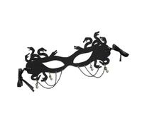 Mipcase Masque de Sorcière Medusa en Tissu Confortable Demi-Masque Cosplay pour Femmes Masque Halloween pour Soirées Costumées Accessoire Léger et Ajustable 1 Pièce