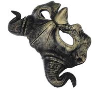 Mipcase Masque Demi-visage Cornes de Chèvre PU Accessoire Halloween et Cosplay Masque Démon pour Fête Costumée Adulte et Or et Réaliste