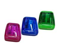 Mipcase Mini Taille-crayon Manuel à Double Trou en Acier Carbone et Plastique, Confortable Toucher, Lot de 3 pour Étudiants et Artistes, Design Moderne et Chic