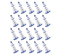 Mipcase Miniature Phare Côtier en Résine Bleue Lot de 20 Pièces pour Décor Méditerranéen Ornement Miniature pour Maison de Poupée Décoration Nautique de Table et Micro-Paysage
