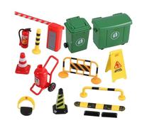 Mipcase Miniature Traffic Barrier Set de Panneaux de Circulation pour Garçon Fille Accessoires de Simulation de Route pour Jeux Aire de Jeux et Enseignement Scolaire