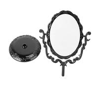 Mipcase Miroir de Maquillage de Bureau Gothique Vintage Rotatif à 360 ° Miroir Cosmétique Simple Face Noir Rose