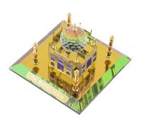 Mipcase Modèle Architectural du Mausolée en Cristal et Métal Doré | Proportions Précises, Incrustation Métallique Complexe, Pièce Souvenir Vintage, Présentation pour Table ou Bureau
