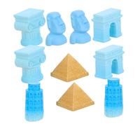 Mipcase Modèle de Monuments Miniatures 10Pcs pour Décoration de Maison de Poupée Tour de Pise Moai Arc Colonne Romaine Accessoires de Scène Miniature