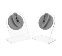 Mipcase Modèle Oreille Silicone Flexible avec Support Amovible Oreille Gauche et Droite Réaliste pour Entraînement Au Piercing Affichage de Bijoux et Enseignement de Acupuncture Outil
