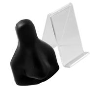 Mipcase Modèle Silicone de Nez pour Pratique de Piercing Simulation Flexible avec Support Acrylique Outil Entraînement Percement Nez Noir Portable