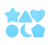 Mipcase Modèles de Coupes de Cheveux Formes Étoile, Lune, Cœur, Rond et Hexagone pour Garçon et Filles en Silicone Bleu, 18 Pièces pour Tondeuses Précises à Domicile ou Salons