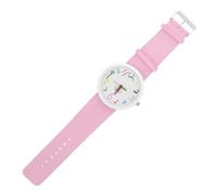 Mipcase Montre pour Garçon et Filles en Cuir Rose Aiguilles Crayon, Design Cartoon Délicat, Confortable à Porter, comme Présent pour Apprendre L'heure