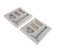 Mipcase Moule en Silicone 2 Pièces à Colonnes Romaines Résistant à la Chaleur Motif Marbre Rétro Européen pour Décoration de Gâteaux Chocolat Bonbons et Argile Loisirs Créatifs