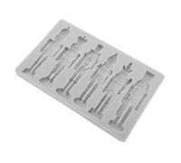 Mipcase Moule en Silicone pour Mini Casse-noisettes Soldat Casse-noisette Réutilisable, Moule à Chocolat et Pâte à Sucre pour Pâtisserie de Noël, Modèle DIY Loisirs Créatifs, Couleur Gris