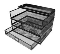 Mipcase Organisateur de Bureau Métal Niveaux avec Tiroirs Support Multi-Compartiments pour Fichiers Rangement Documentaire Résistant pour Bureau Maison et École