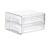 Mipcase Organisateur de Réfrigérateur à Œufs Boîte de Rangement à Deux Conteneur Transparent pour Support pour Œufs pour Cuisine Congélateur