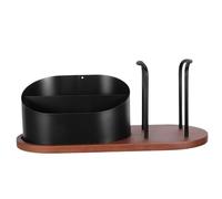 Mipcase Organisateur Station Café Grand Format en Bois Compartiments pour Porte-gobelet Jetable et Rangement Rustique Capsules Café, Accessoire la Cuisine pour Comptoir Réutilisable