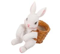 Mipcase Ornements De Lapin dans Le Panier Réservoir Poisson Pompe D'aquarium Refuges Filet Piscine Flottant Chauffe-Aquarium Grenouille Aquariums Chauffage Étang Gonflable Peluche Résine