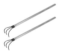 Mipcase Outil de Cueillette de Champignons Portable 2 Pièces Manche en Acier, Petit Râteau 3 Dents pour Récolte en Forêt et Prairie, Kit Pratique pour Cueillettes Sauvages en Extérieur