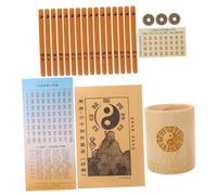 Mipcase Outil de Divination Chinois Compact avec Seau et Bâtons Bambou Kit Jeu Traditionnel de Fortune et Facile à Apprendre pour Débutants et Activités Extérieures