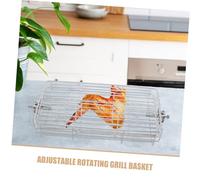 Mipcase Panier de Grillade Rotatif Acier Inoxydable Réglable pour Viande Poisson et Légumes Support Barbecue Extérieur Camping et Repas Famille