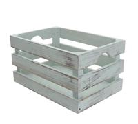 Mipcase Panier de Rangement en Bois Massif Rectangulaire, Petit Format 30x20x16 Cm, Finition Verte Vintage, Boîte de Stockage Polyvalente pour Jouets, Cosmétiques et Organisation Maison