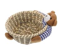 Mipcase panier de rangement ours panier de rangement de bonbons panier de pique- panier d'animaux panier tissé mini panier de fleurs paniers à jouets stockage enfants Chaume Bleu