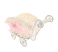 Mipcase Panier Tressé en Polypropylène de Poussette Miniature Rose Panier à Bonbons Décoratif pour Shower Multifonction pour Fête et Décoration