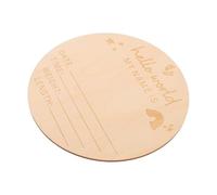 Mipcase Panneau D’annonce de Naissance en Bois 14,7 Cm Message « Bienvenue Monde », Panneau Nominatif pour Bébé, Accessoire Décoratif pour Maternité et Shower, Plaque Commémorative