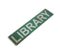 Mipcase Panneau de Bibliothèque en Étain Vintage pour Décoration Murale Extérieure, Plaque Artistique Rustique Format Polyvalent, Signalétique Lecture Résistante aux Intempéries pour Patio et Jardin