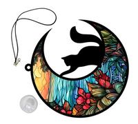 Mipcase Panneau Mural Forme De Chat Lune Art Mural Décoratif Acrylique Décoration Murale Suspendue Créative