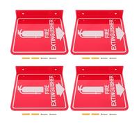 Mipcase Panneaux Extincteurs Double Face 6X6 en Acrylique Flèche Bas, Lot de 4 Indicateurs de Sécurité et 8 Vis pour Montage en Entreprise