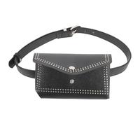 Mipcase Paquet Banane Style Punk Décoratif Rivets, Ceinture en Cuir Noire, Petit Paquet Banane Multifonction pour Femme, Pochette Élégante Adaptée aux Fêtes et Voyages