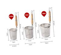 Mipcase Passoire Inox avec Manche Écumoire Fine Maille pour Pâtes Raviolis et Nouilles Tamis Cuisine et Résistant