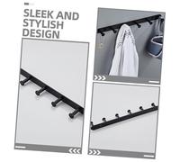 Mipcase Patère Murale Aluminium Crochets Noir Porte Manteau Sans Perçage pour Chambre et Entrée Support Stable pour Manteaux Sacs Chapeaux et Écharpes
