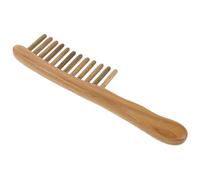 Mipcase Peigne Bois Large à Dents Larges Peigne Démêloir Antistatique pour Hommes et Femmes Outil de Massage Chevelu pour Cheveux Bouclés Manche Épais et Finition Compact pour Voyage et