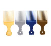 Mipcase Peignes à Queue de Rat et Peignes à Dents Larges 4 Pièces Ensemble Multifonction Noir Bleu Roi Gris Argenté Or Coiffage Professionnel et Personnel