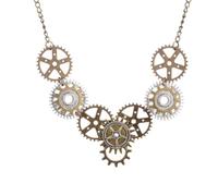 Mipcase Pendentif Collier Steampunk Engrenage Vintage Rond Accessoire Créatif en Métal Bijou Fantaisie pour Femme Présent Original pour Soirée et Fête Style Industriel Rétro