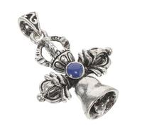 Mipcase Pendentif Croix Vajra en Alliage Argenté Accessoire Bouddhiste Antique pour Création de Bijoux Kit Breloques pour Bracelets et Colliers Décoration Symbolique Profonde Bleue