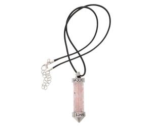 Mipcase Pendentif Pierre Naturelle Cœur Cristal et Guérison avec Pendentif Hexagonal Verre Double Bijou Romantique pour Homme et Femme Cadeau Polyvalent pour Noël et Fêtes