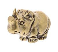 Mipcase Pendentif Porte-clés Rhinocéros Laiton Vintage Décoration DIY Ornement Petit Accessoire Décoratif