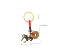 Mipcase Pendentif Voiture Feng Shui En Laiton Cheval Chinois Et Pièces Impériales, Accessoire à Suspendre Rétro Intérieur, Symbole Protection Richesse, à Suspendre Auto Décorative Feng Shui