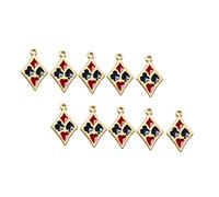Mipcase Pendentifs Soi-même Poker 20 Pièces Alliage Noir Rouge 26x17 Mm DIY Bijoux Femmes Création Accessoires Loisirs Créatifs Présent Fête Anniversaire