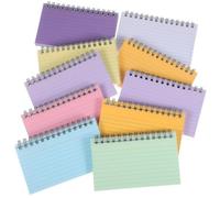 Mipcase Petit Carnet à Spirale, 10 Blocs-notes Colorés, Papier Ligné | Couverture Givrée Transparente, Anneaux Spirales, Lecture Rapide, Notes de Réunion et Classe