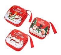 Mipcase Petit Paquet en Métal Carré 3pcs, Pochette Compacte pour Pièces de Monnaie, Peut être Suspendu Sapin ou Décoré Paquet à Dos