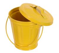 Mipcase Petite Poubelle de Bureau avec Couvercle Jaune, Mini Corbeille à Papier Compacte 11x10,8x9,2 Cm, Poubelle de Chambre Cuisine pour Dortoir, Rangement Hygiénique et Décoratif