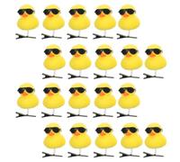Mipcase Pince à Cheveux Sûre et Douce Jaune en Plastique et Métal 20 Pièces de Canard Mignon Types de Cheveux, Usage Quotidien et Familial