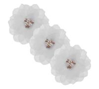 Mipcase Pinces à Cheveux Fleurie pour Fille Lot de 3 Barrettes à Fleurs en Tissu Blanc Accessoires pour Noël et Nouvel An Design Créatif et Charmant Taille Garçon et Filles