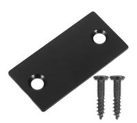 Mipcase Plaque de Recouvrement pour Trou de Serrure de Porte Noire Kit de Réparation avec 1 Plaque B5 Angle Droit 2 Vis Longues Cache-Gâche Robuste pour Portes Intérieures Maison et