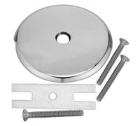 Mipcase Plaque de Trop-Plein Monotrou pour Baquet en Alliage de Zinc Résistant avec Vis Couvercle de Bonde Anti-Corrosion Accessoire de Remplacement pour Salle de Bain Installation