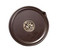 Mipcase Plateau à Thé Vintage Style Chinois en Bois Électrique Rond Grand Format 1 Pièce Support pour Théière et Tasse Plateau Créatif de Rangement pour Art du Thé Facile à Nettoyer