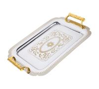 Mipcase Plateau de Service Européen Vintage à Double Poignée Plateau à Fruits et Pâtisseries Surface Lisse Facile à Nettoyer pour Cuisine Fêtes Restaurants et Hôtels