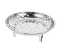 Mipcase Plateau Vapeur Inox Rond Multifonction avec Support Cuisson Légumes Fruits de Mer Œufs et Dim Sum Plateau Drainant et Facile à Nettoyer pour Maison et Restaurant